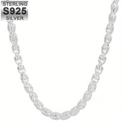 925 Sterling Silver Bamboo Chain Necklace 24 Inch – Nickel-Free, Anti-Allergic, Lightweight 6g, Unisex Fashion Jewelry – Perfect Gift for Men & Women