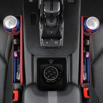 Car Seat Gap Filler Organizer with Gear Shift Cover – PU Leather, Multifunctional Storage Box for Phone, Keys, Cards, Cups & Wallet, Easy Install, Fits All Cars