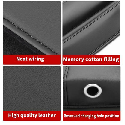 Car Seat Gap Filler Organizer with Gear Shift Cover – PU Leather, Multifunctional Storage Box for Phone, Keys, Cards, Cups & Wallet, Easy Install, Fits All Cars