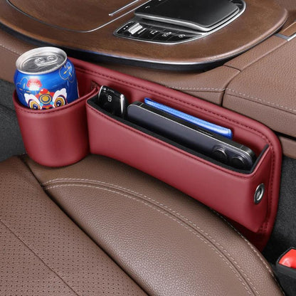 Car Seat Gap Filler Organizer with Gear Shift Cover – PU Leather, Multifunctional Storage Box for Phone, Keys, Cards, Cups & Wallet, Easy Install, Fits All Cars