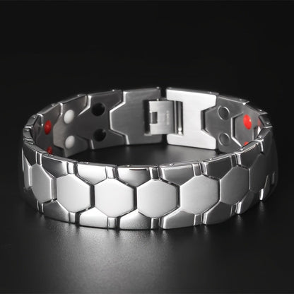 Men's Titanium Steel Spherical Magnetic Bracelet – Stylish Minimalist Wristband for Men, Perfect Father's Day Gift in Black Silver Gold
