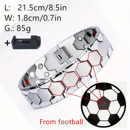 Men's Titanium Steel Spherical Magnetic Bracelet – Stylish Minimalist Wristband for Men, Perfect Father's Day Gift in Black Silver Gold