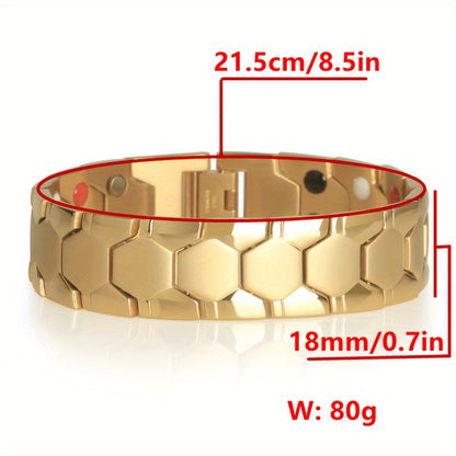 Men's Titanium Steel Spherical Magnetic Bracelet – Stylish Minimalist Wristband for Men, Perfect Father's Day Gift in Black Silver Gold