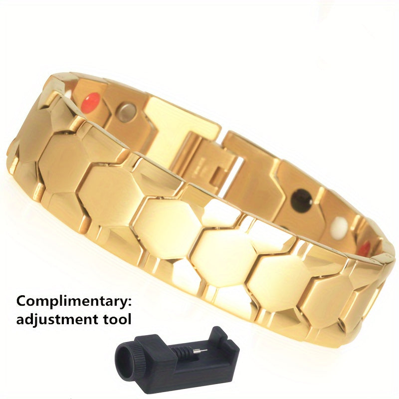 Men's Titanium Steel Spherical Magnetic Bracelet – Stylish Minimalist Wristband for Men, Perfect Father's Day Gift in Black Silver Gold