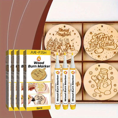 Wood Burning Kit 12 Pcs Pyrography Set Wooden Coasters Burning Pen DIY Woodworking Craft Tool 4 Boxes Beginner Gift