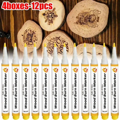 Wood Burning Kit 12 Pcs Pyrography Set Wooden Coasters Burning Pen DIY Woodworking Craft Tool 4 Boxes Beginner Gift
