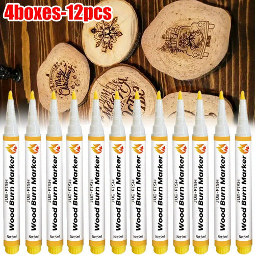 Wood Burning Kit 12 Pcs Pyrography Set Wooden Coasters Burning Pen DIY Woodworking Craft Tool 4 Boxes Beginner Gift