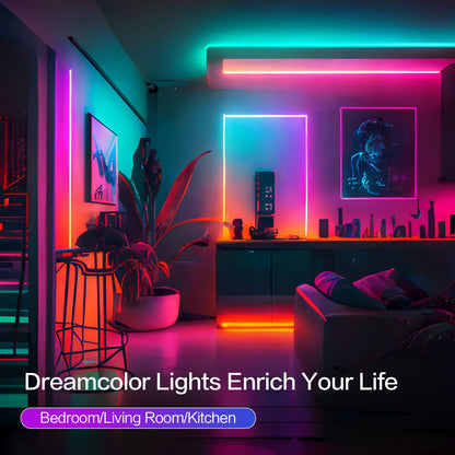 RGB LED Strip Lights Music Sync, 25FT 50FT 60FT 65FT 100FT Color Changing LED Lights with Remote & Smart APP Control, USB Powered, Bedroom Gaming Room Party Halloween Christmas Home Decoration