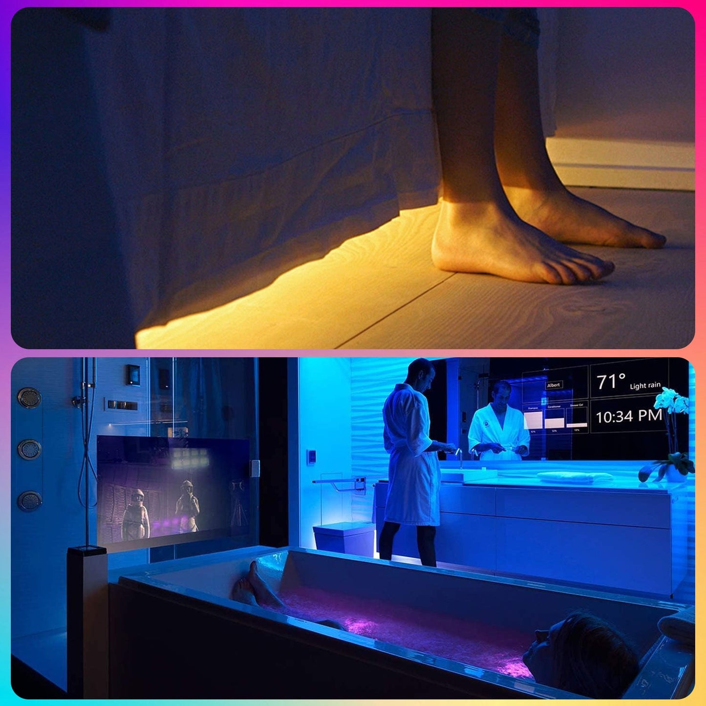 RGB LED Strip Lights Music Sync, 25FT 50FT 60FT 65FT 100FT Color Changing LED Lights with Remote & Smart APP Control, USB Powered, Bedroom Gaming Room Party Halloween Christmas Home Decoration