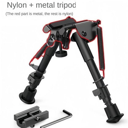 Adjustable Rifle Bipod 6-9 Inch 5 Height Settings Quick Release Adapter Foldable Retractable Lightweight Aluminum Alloy M-LOK Mount Rubber Feet for Hunting Shooting Outdoor Sports