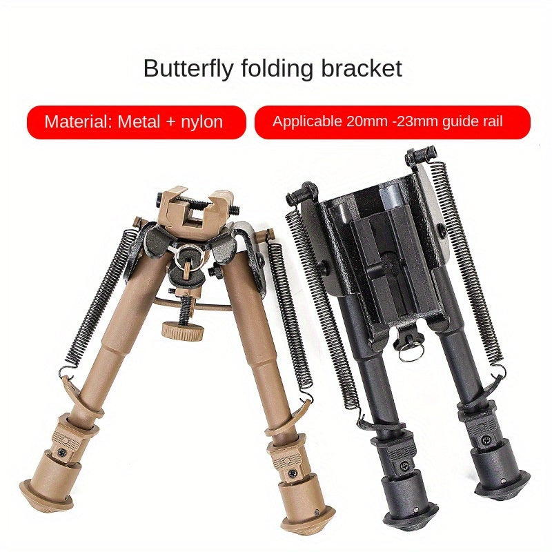 Adjustable Rifle Bipod 6-9 Inch 5 Height Settings Quick Release Adapter Foldable Retractable Lightweight Aluminum Alloy M-LOK Mount Rubber Feet for Hunting Shooting Outdoor Sports