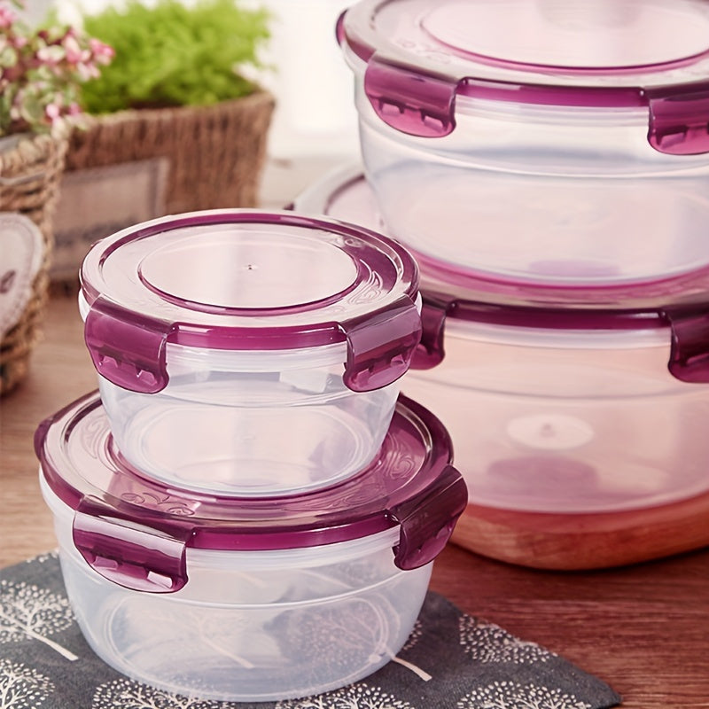 Airtight Refrigerator Food Storage Containers Set of 3 or 4 - Large Capacity Plastic Fridge Organizer Boxes for Fruit, Vegetables, Meat, Eggs, Leftovers - Stackable, BPA Free, Easy Clean, Fresh Keeper