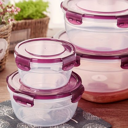 Airtight Refrigerator Food Storage Containers Set of 3 or 4 - Large Capacity Plastic Fridge Organizer Boxes for Fruit, Vegetables, Meat, Eggs, Leftovers - Stackable, BPA Free, Easy Clean, Fresh Keeper