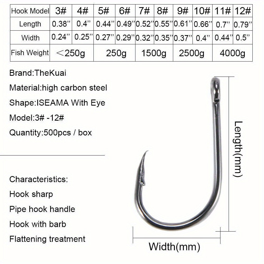 1000pcs Fish Hooks Assorted Sizes #3 #4 #5 #6 #7 #8 #9 #10 #11 #12 Carbon Steel Sharp Barbed Hooks with Portable Storage Box, Freshwater Saltwater Fishing Gear for Bass Trout Carp – Black & Silver
