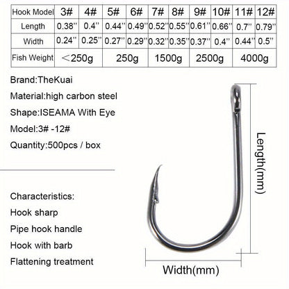 1000pcs Fish Hooks Assorted Sizes #3 #4 #5 #6 #7 #8 #9 #10 #11 #12 Carbon Steel Sharp Barbed Hooks with Portable Storage Box, Freshwater Saltwater Fishing Gear for Bass Trout Carp – Black & Silver