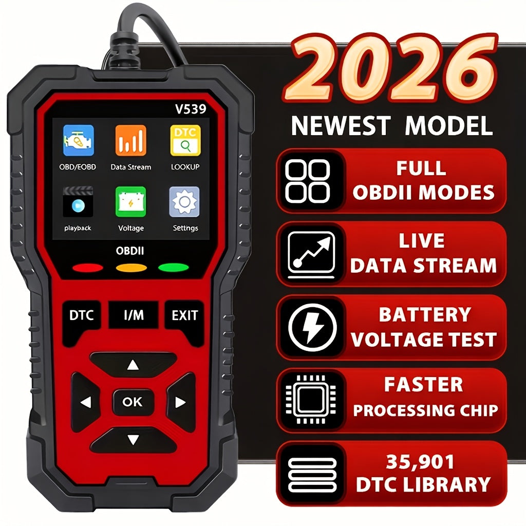 Advanced OBD2 Scanner Automotive Diagnostic Tool Faster Processing Chip Read Clear Engine Codes Live Data Freeze Frame Supports 10 Languages All OBD2 Cars 1996+