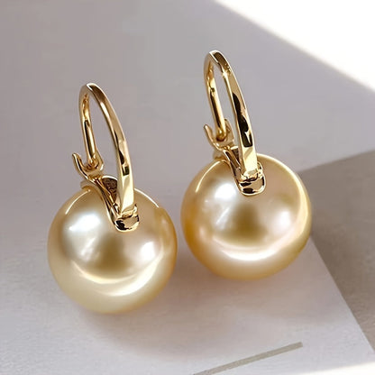 S925 Sterling Silver Pearl Drop Earrings for Women – Retro Elegant Round Design, Hypoallergenic, Lightweight, Perfect for Daily Wear, Parties & Gift Giving