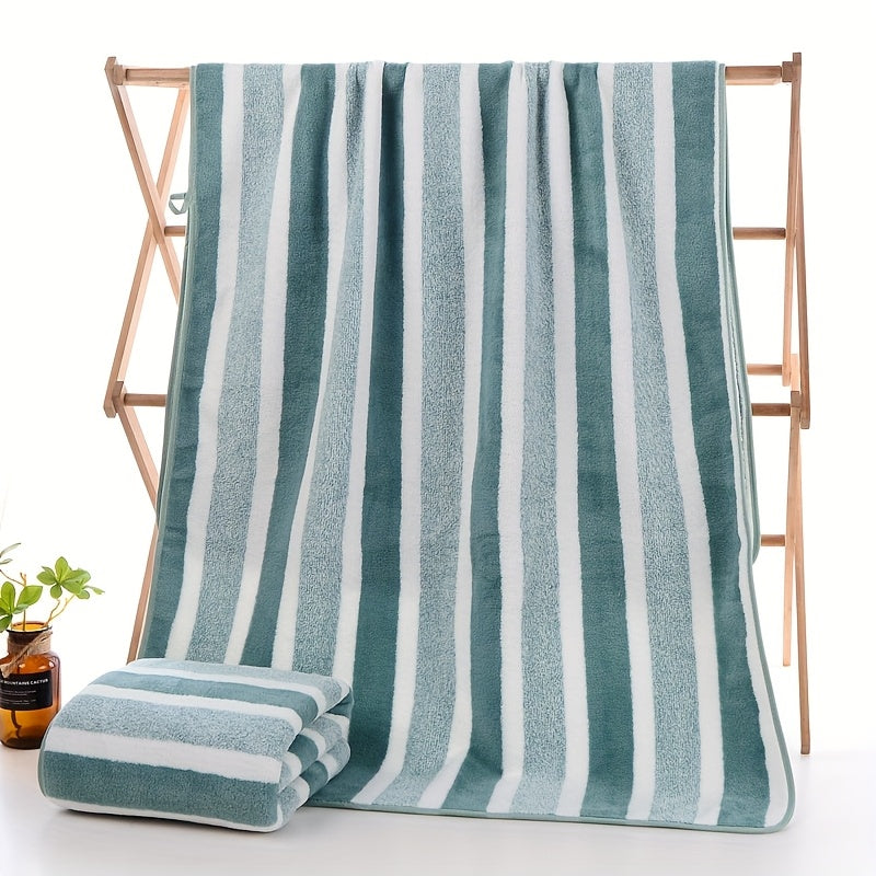 Striped Bath Towel Set Absorbent Quick-Dry Super Soft Skin-Friendly 27.6x55.1 Inch for Home Bathroom Beach – Available in 1 or 4 Pack Multiple Colors