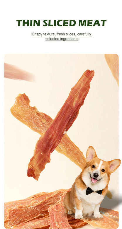 Chicken & Duck Jerky Pet Treats 105g – Grain-Free High Protein Healthy Snacks for Dogs & Cats, Chicken Breast Slices + Duck Jerky Combo, Dental Chews & Training Rewards for Puppies Kittens Adults