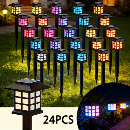 Solar Outdoor Lights LED Garden Path Lights IP44 Waterproof Landscape Lighting for Sidewalk Driveway Lawn Yard Courtyard – Warm White, Pack of 6, 12 or 24 – Christmas & Holiday Decor