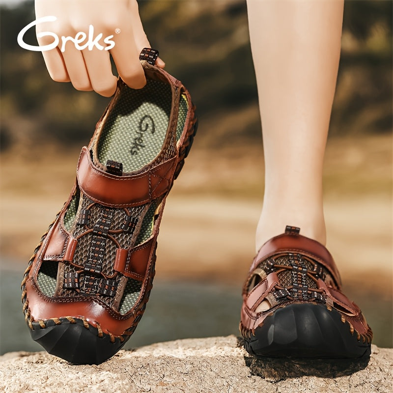 Men's Closed Toe Fisherman Sandals – Handmade Breathable Water Shoes, Non-Slip Anti-Collision Outdoor Hiking Athletic Beach Sandals for Summer | Velora