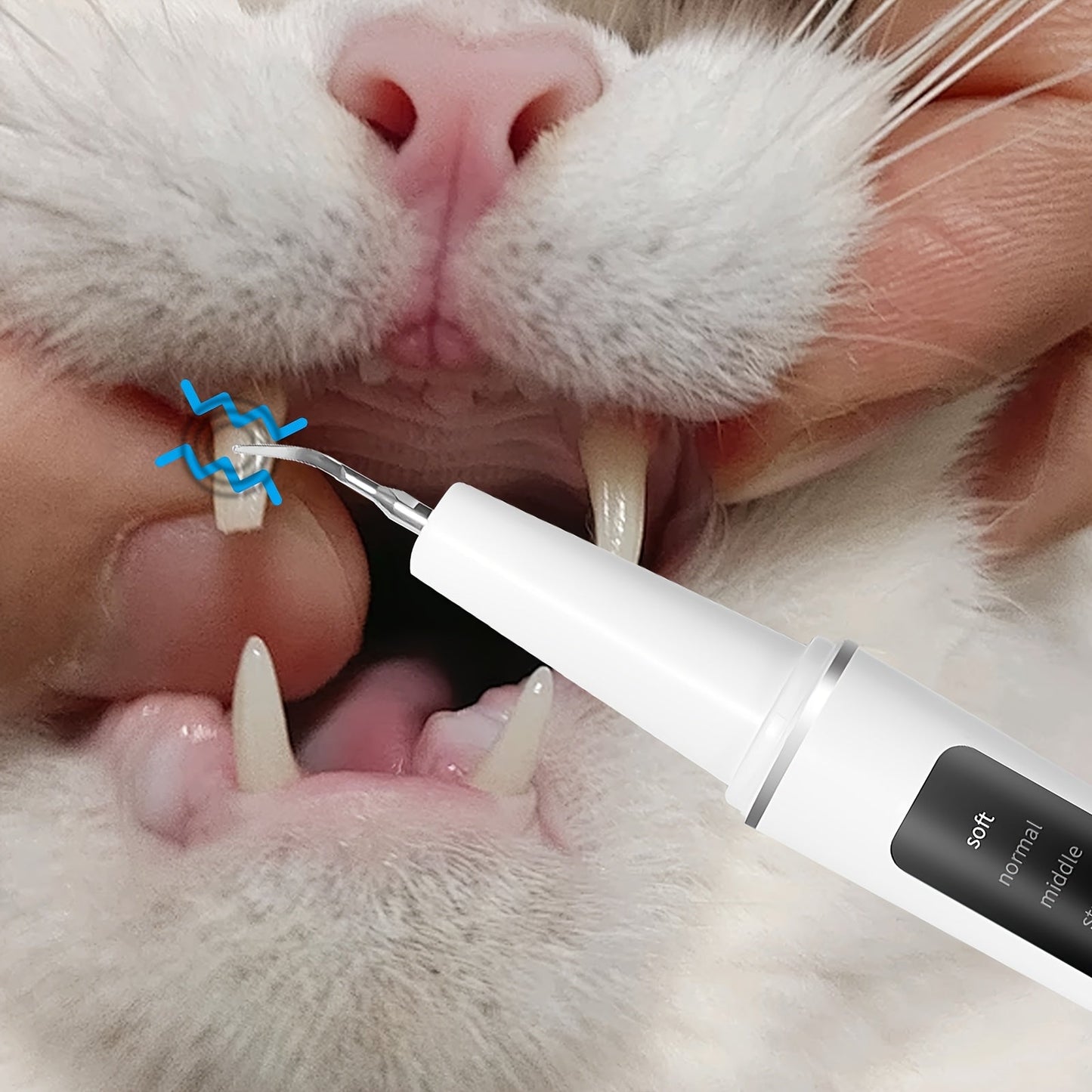 Electric Pet Teeth Cleaning Kit for Cats and Dogs USB Rechargeable Tartar Stain Remover with 4 Cleaning Heads 5 Modes - Dog Cat Dental Care Tool