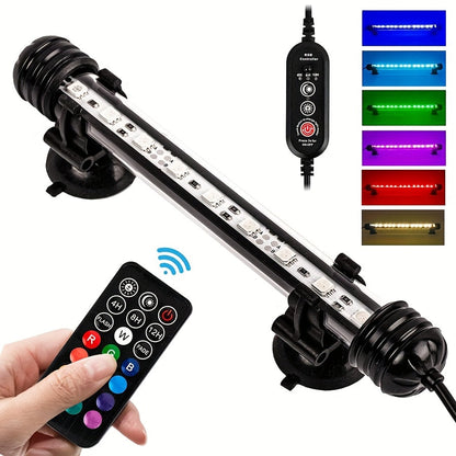 Submersible LED Aquarium Light Multicolor Underwater Fish Tank Light 7.5" to 35" - Multiple Sizes 9 to 66 LEDs for Freshwater Saltwater Aquarium Decoration