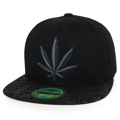 Rasta MJ Leaf 3D Embroidered Flat Bill Snapback Cap – Hip Hop Reggae Hat, Adjustable Snapback, One Size Fits Most, Unisex Streetwear Baseball Cap