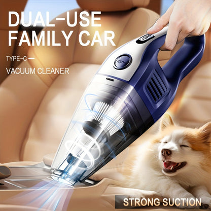 Cordless Handheld Vacuum Cleaner 5000Pa Strong Suction USB Rechargeable Portable Wireless Vacuum for Car Interior, Home, Office & Pet Hair – 40dB Low Noise, 2000mAh Battery, One-Click Dust Empty