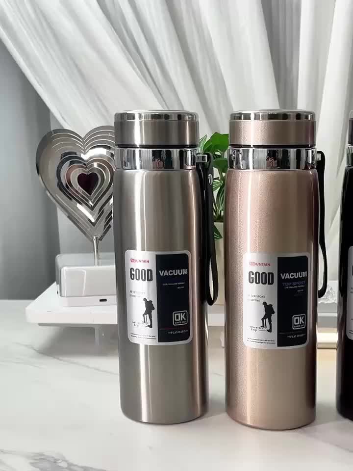 Insulated Water Bottle 33.81oz Large Capacity, 316 Stainless Steel Double-Wall Vacuum Flask with Leak-Proof Lid for Camping, Travel, Gym & Everyday Hydration