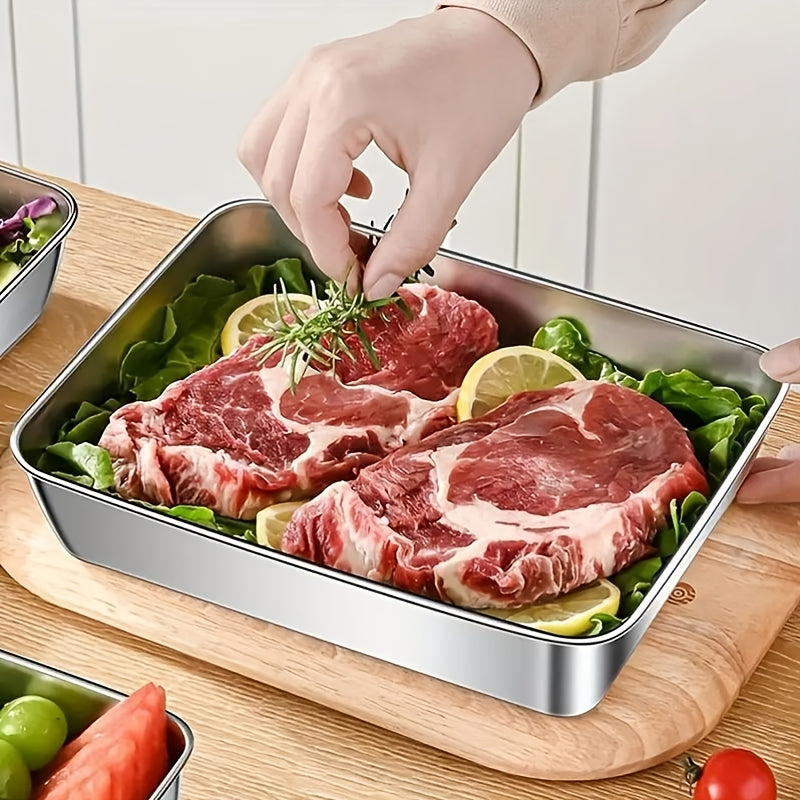 Stainless Steel Food Storage Containers with Lids 5-Pack, Reusable Airtight Meal Prep Containers, Durable Baking Trays for Picnic, Refrigerator Organization & Lunch Prep – BPA-Free Kitchen Storage Set