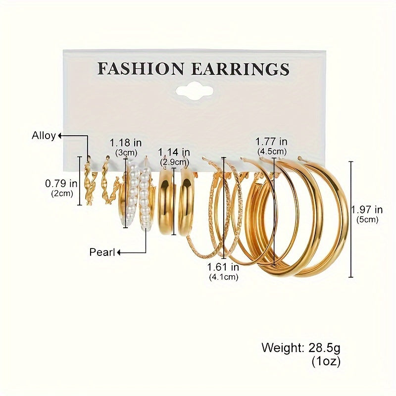 36 Piece Gold Hoop Earrings Set for Women – Fashion Rhinestone Accent Hoop Earrings with 316L Stainless Steel Posts, Hypoallergenic Earring Set for Daily Wear Parties and Gift