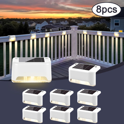 Solar Deck Lights Outdoor Waterproof LED Step Stair Fence Lights 8 16 32 Pack Auto Dusk to Dawn 800mAh Warm White Solar Powered Pathway Patio Garden Driveway Yard Wall Lighting