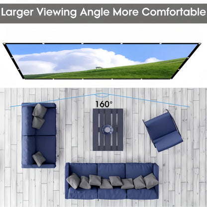 100-Inch Portable Projector Screen 4K HD 16:9 – Foldable Wrinkle-Free Outdoor & Indoor Movie Screen, 160° Wide View Dual-Sided Projection for Home Theater, Camping, Party & Presentations