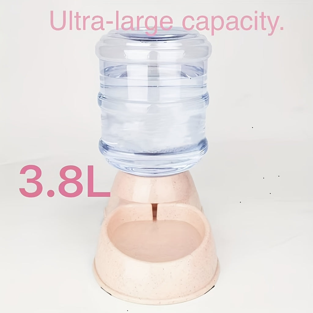 Automatic Gravity Dog Feeder and Water Dispenser 1 Gallon 3.8L - No Batteries Required, Durable PP Material, Suitable for Cats and Dogs Small Medium Pets, Hands-Free Gravity Feeding Station, Perfect Gift