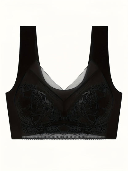 4 Pack Lace Ice Silk Bra Vest for Women – Traceless Gathered Support, Breathable Thin Style with Beautiful Back Design, Sizes S-XXL, 2 Multicolor Sets