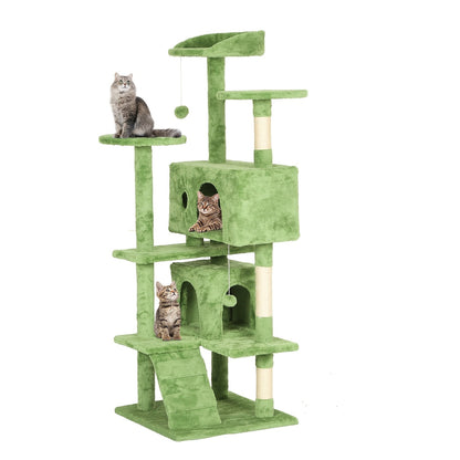 Multi-Level Cat Tree Tower with Scratching Post – Indoor Kitten Activity Center Playhouse, Easy to Assemble, Available in 22"/54"/60"/70" Heights & 7 Colors, Perfect Cat Gift