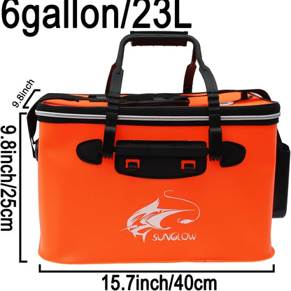 Collapsible Fish Bucket – Portable EVA Live Fish Holder & Bait Bucket for Fishing, Foldable Fish Safety Container for Outdoor Camping, Freshwater & Saltwater Fishing