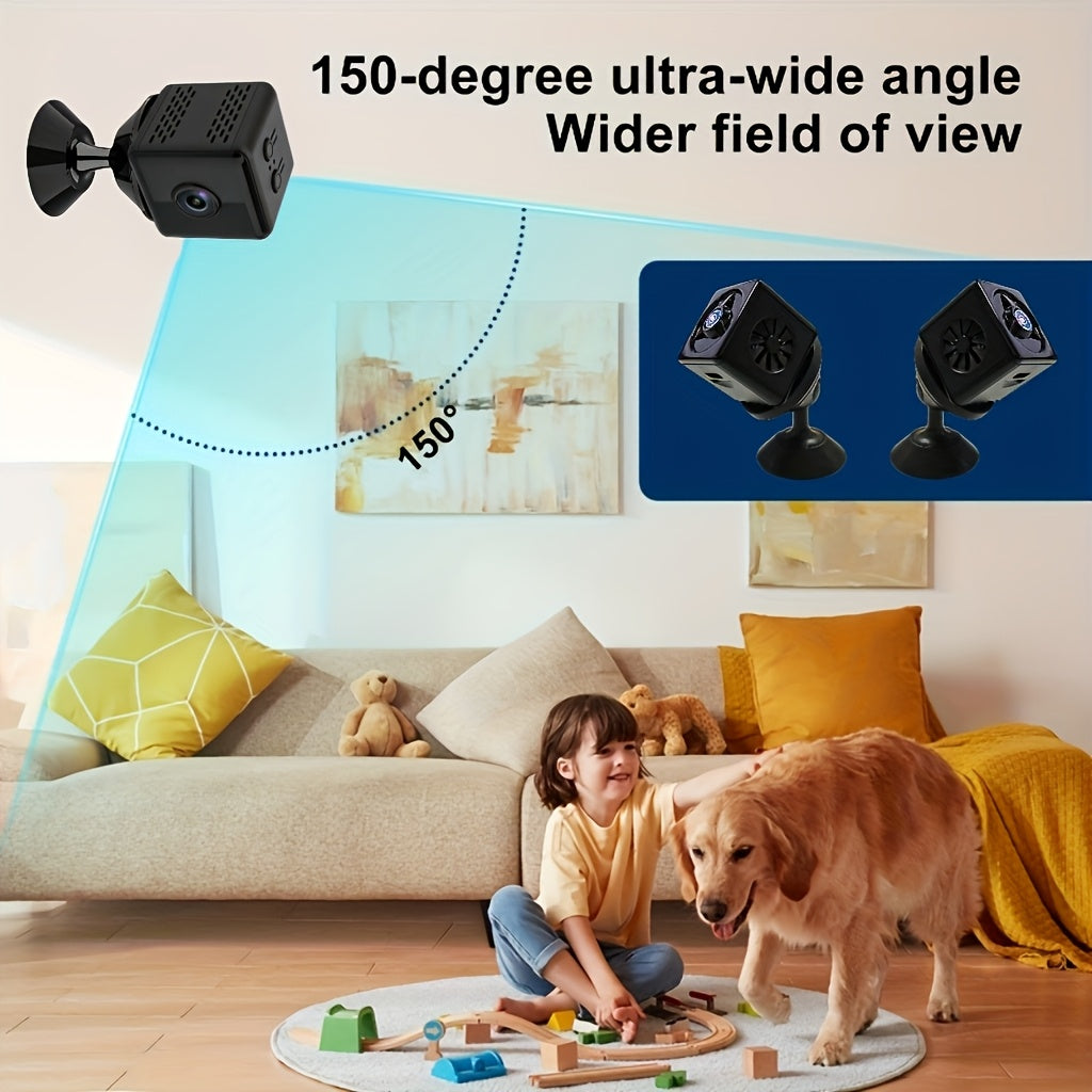2K Mini Wireless Security Camera – WiFi Indoor Surveillance Camera with Night Vision, Magnetic Mount, Continuous Recording, Baby & Pet Monitor, USB/Battery Powered, SD Card & Cloud Storage