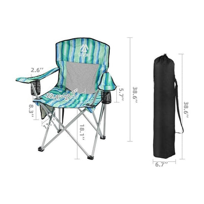 Folding Camping Chair with Tilting Canopy Sunshade – 225LBS Capacity, 22.8" Wide Seat, Mesh Cup Holder & Carry Bag, Portable Beach Lawn Chair for Camping, Hiking & Outdoor Events – 9 Color Options