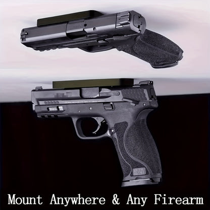Magnetic Gun Holster Mount 30 lbs for Car Truck Home Wall Desk – Rubber Coated Pistol Holder Quick Draw Ready Won't Scratch Firearm Double-Sided Tape Included