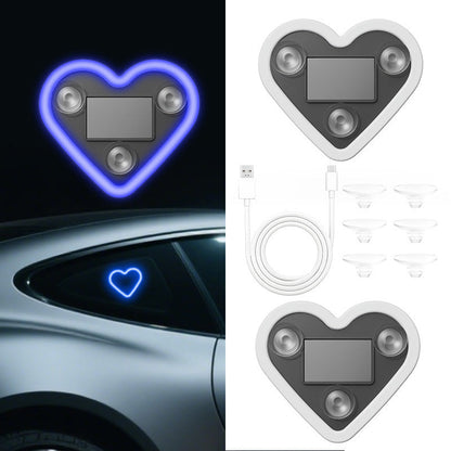 Car Interior LED Mood Lights – Heart & Flower Shaped Neon Ambient Light, USB Powered, Cute Car Window Decoration for Women Girls, Valentine's Day Car Accessories | Velora
