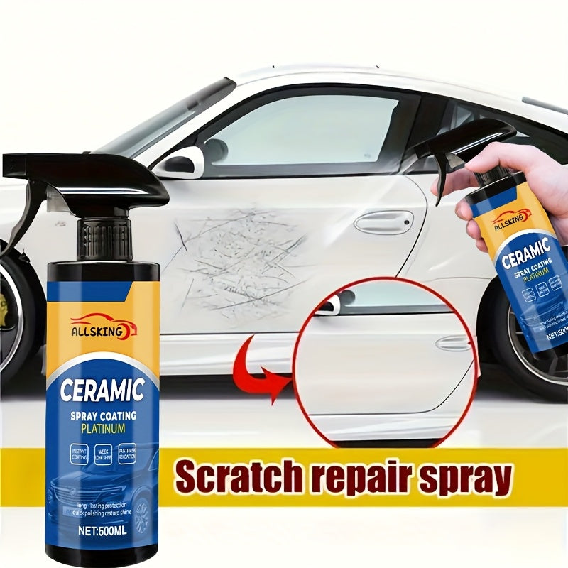 3-in-1 Nano Ceramic Coating Spray for Cars – Scratch-Resistant, High-Definition Glossy Finish, Long-Lasting Protective Layer for All Paint Types, Car, Truck & SUV Exterior Paint Protection
