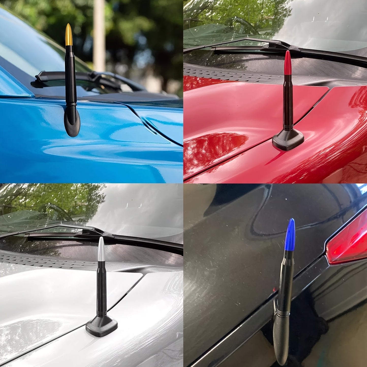 5.3" Short Car Antenna Carbon Steel – Universal Fit AM/FM Signal Booster Replacement Antenna, Durable Anti-Break Design, Multiple Colors for Car Exterior Decoration & Upgrade