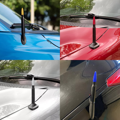 5.3" Short Car Antenna Carbon Steel – Universal Fit AM/FM Signal Booster Replacement Antenna, Durable Anti-Break Design, Multiple Colors for Car Exterior Decoration & Upgrade