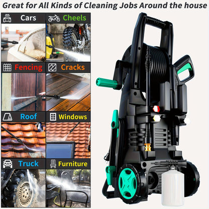 4500 PSI Electric Pressure Washer 3.2 GPM – with Foam Cannon, 4 Quick-Connect Nozzles, Inlet Hose & Filter for Car, Fence, Driveway & Home Cleaning
