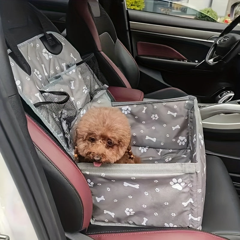 Car Dog Seat Mat Front Passenger Seat Scratch Dirt Resistant Polyester Pet Travel Seat Cover Protector All Dog Sizes Grey Black Pink White Car Interior Protection