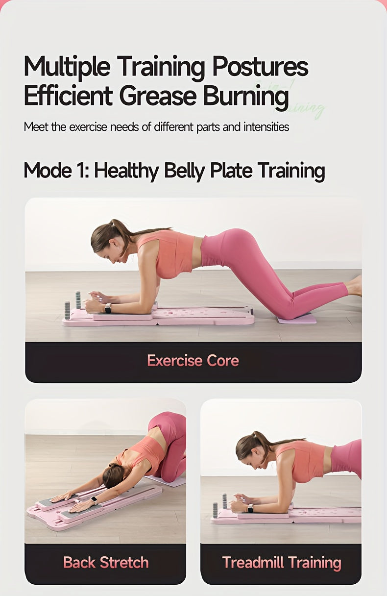 9-in-1 Portable Pilates Reformer Board for Home Gym – Multifunctional Ab Wheel & Push-Up Workout Machine, Full Body Core Trainer, Muscle Toning Exercise Equipment, Ideal Gift for Her & Him