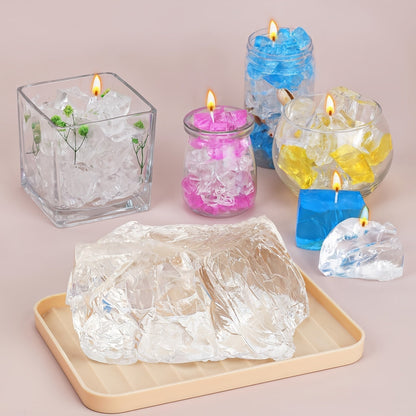 BlingFun Gel Candle Making Kit – 400g Clear Jelly Wax 4 Colors, 20pcs Pre-Tabbed Wicks, 20pcs Stickers, 5pcs Wick Holders, DIY Scented Candle Supplies for Beginners Home Decor Craft Gift