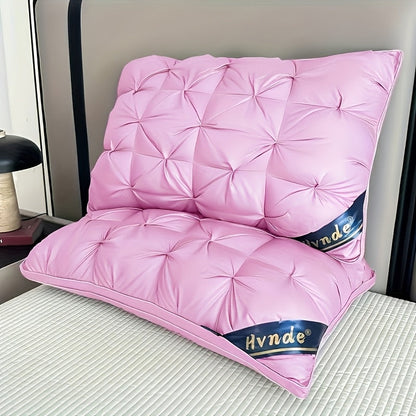 2 Pack Luxury Hotel Quality Bed Pillows Cooling Deep Sleep Neck Support Non-Collapse Hypoallergenic Polyester Fill for All Seasons Queen King Size in White Gray Pink Soft Texture Sleeping Pillow Gift